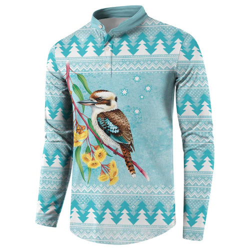 Australia Kookaburra and Eucalyptus Button Sweatshirt Christmas Vibe - Aussie Hoodie