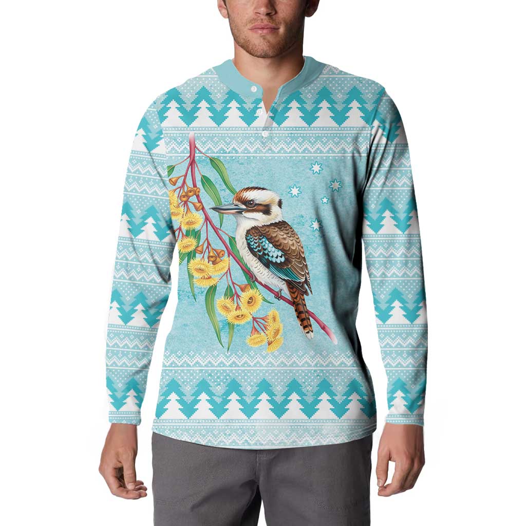 Australia Kookaburra and Eucalyptus Button Sweatshirt Christmas Vibe - Aussie Hoodie
