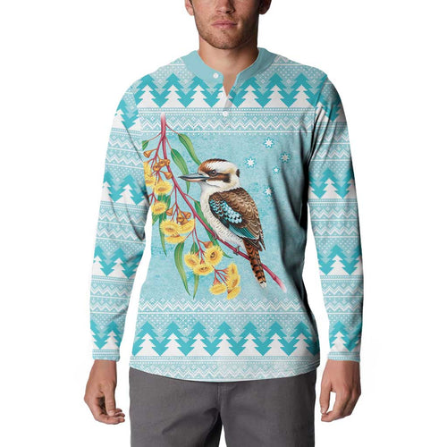 Australia Kookaburra and Eucalyptus Button Sweatshirt Christmas Vibe - Aussie Hoodie
