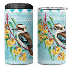 Australia Kookaburra and Eucalyptus 4 in 1 Can Cooler Tumbler Christmas Vibe - Aussie Hoodie
