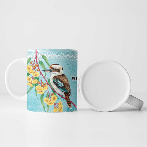 Australia Kookaburra and Eucalyptus Ceramic Mug Christmas Vibe - Aussie Hoodie