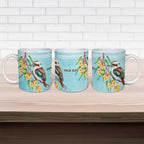 Australia Kookaburra and Eucalyptus Ceramic Mug Christmas Vibe - Aussie Hoodie