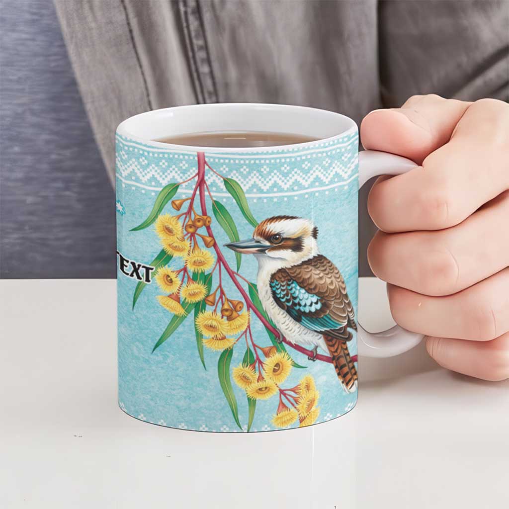 Australia Kookaburra and Eucalyptus Ceramic Mug Christmas Vibe - Aussie Hoodie