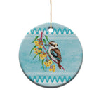 Australia Kookaburra and Eucalyptus Ceramic Ornament Christmas Vibe - Aussie Hoodie