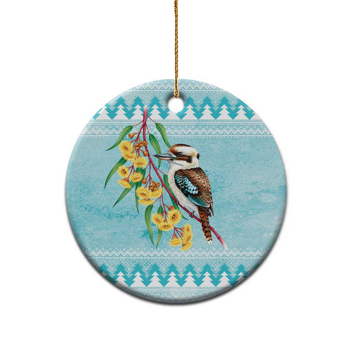 Australia Kookaburra and Eucalyptus Ceramic Ornament Christmas Vibe - Aussie Hoodie
