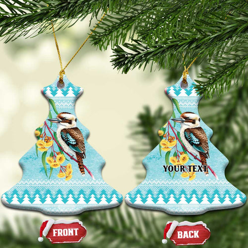 Australia Kookaburra and Eucalyptus Ceramic Ornament Christmas Vibe - Aussie Hoodie