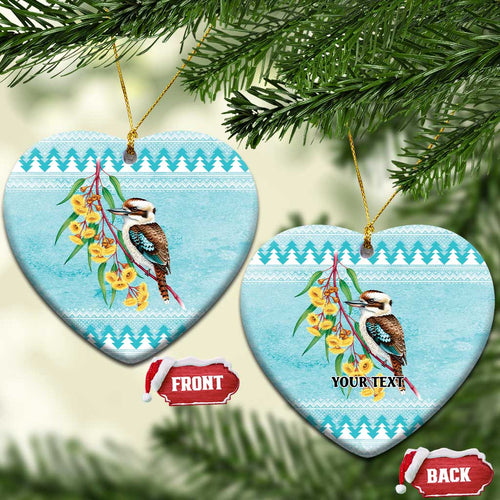 Australia Kookaburra and Eucalyptus Ceramic Ornament Christmas Vibe - Aussie Hoodie