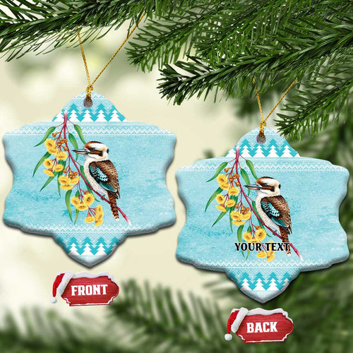 Australia Kookaburra and Eucalyptus Ceramic Ornament Christmas Vibe - Aussie Hoodie