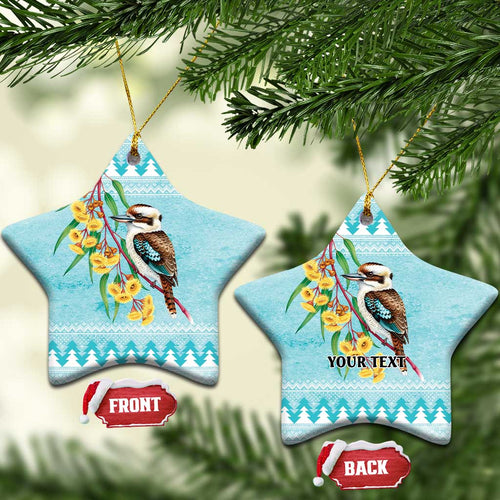 Australia Kookaburra and Eucalyptus Ceramic Ornament Christmas Vibe - Aussie Hoodie