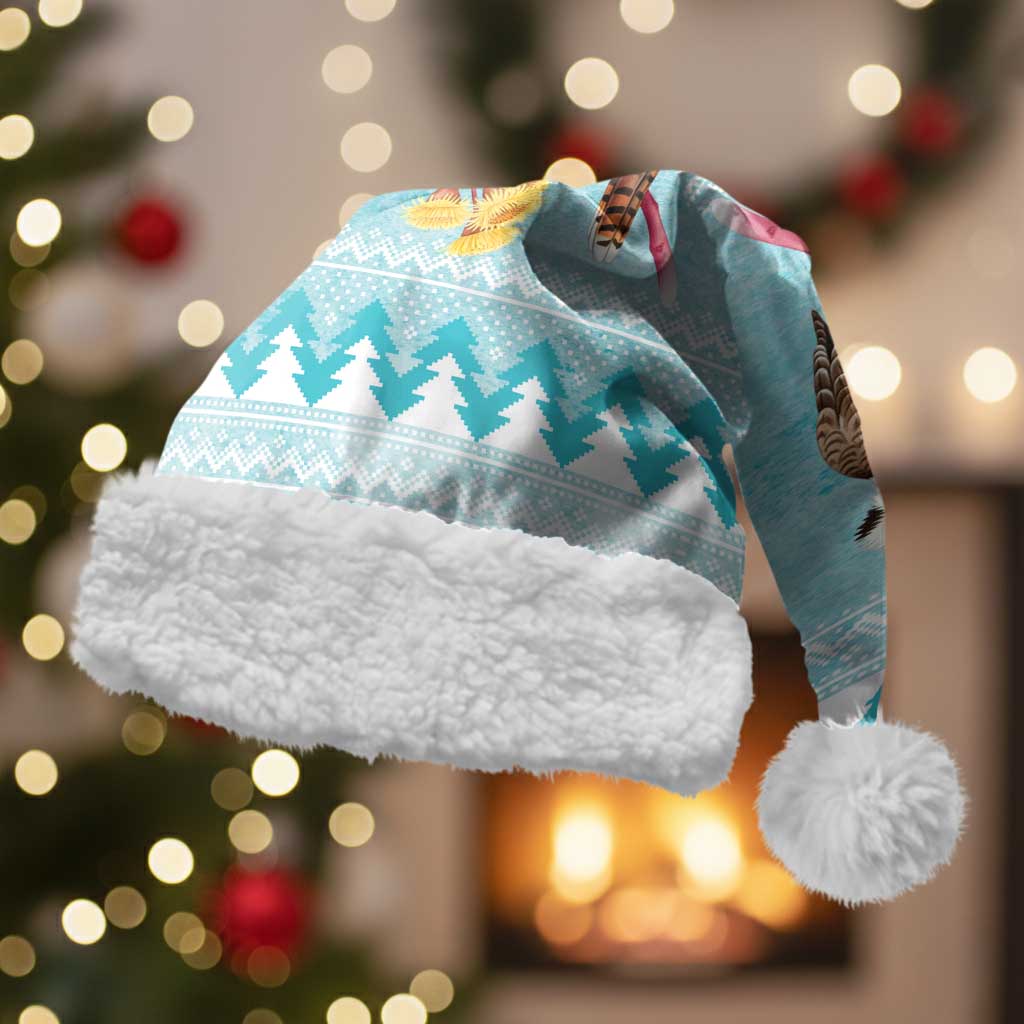 Australia Kookaburra and Eucalyptus Christmas Santa Hat Christmas Vibe - Aussie Hoodie