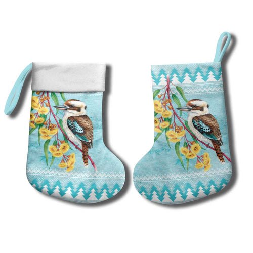 Australia Kookaburra and Eucalyptus Christmas Stocking Christmas Vibe - Aussie Hoodie