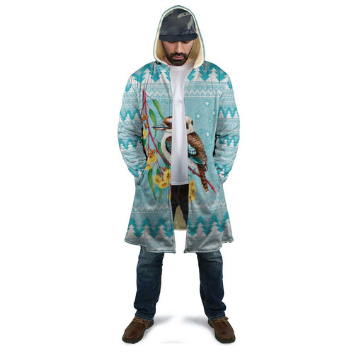 Australia Kookaburra and Eucalyptus Cloak Christmas Vibe - Aussie Hoodie