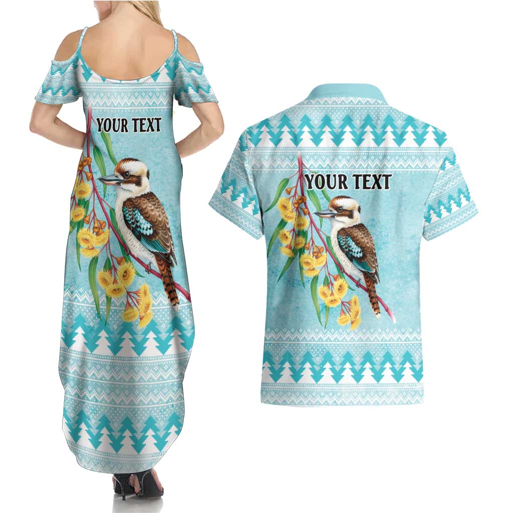 Australia Kookaburra and Eucalyptus Couples Matching Summer Maxi Dress and Hawaiian Shirt Christmas Vibe - Aussie Hoodie