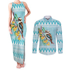 Australia Kookaburra and Eucalyptus Couples Matching Tank Maxi Dress and Long Sleeve Button Shirt Christmas Vibe - Aussie Hoodie