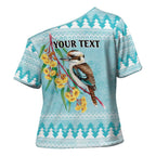 Australia Kookaburra and Eucalyptus Cross Shoulder Shirt Christmas Vibe - Aussie Hoodie