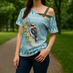 Australia Kookaburra and Eucalyptus Cross Shoulder Shirt Christmas Vibe - Aussie Hoodie