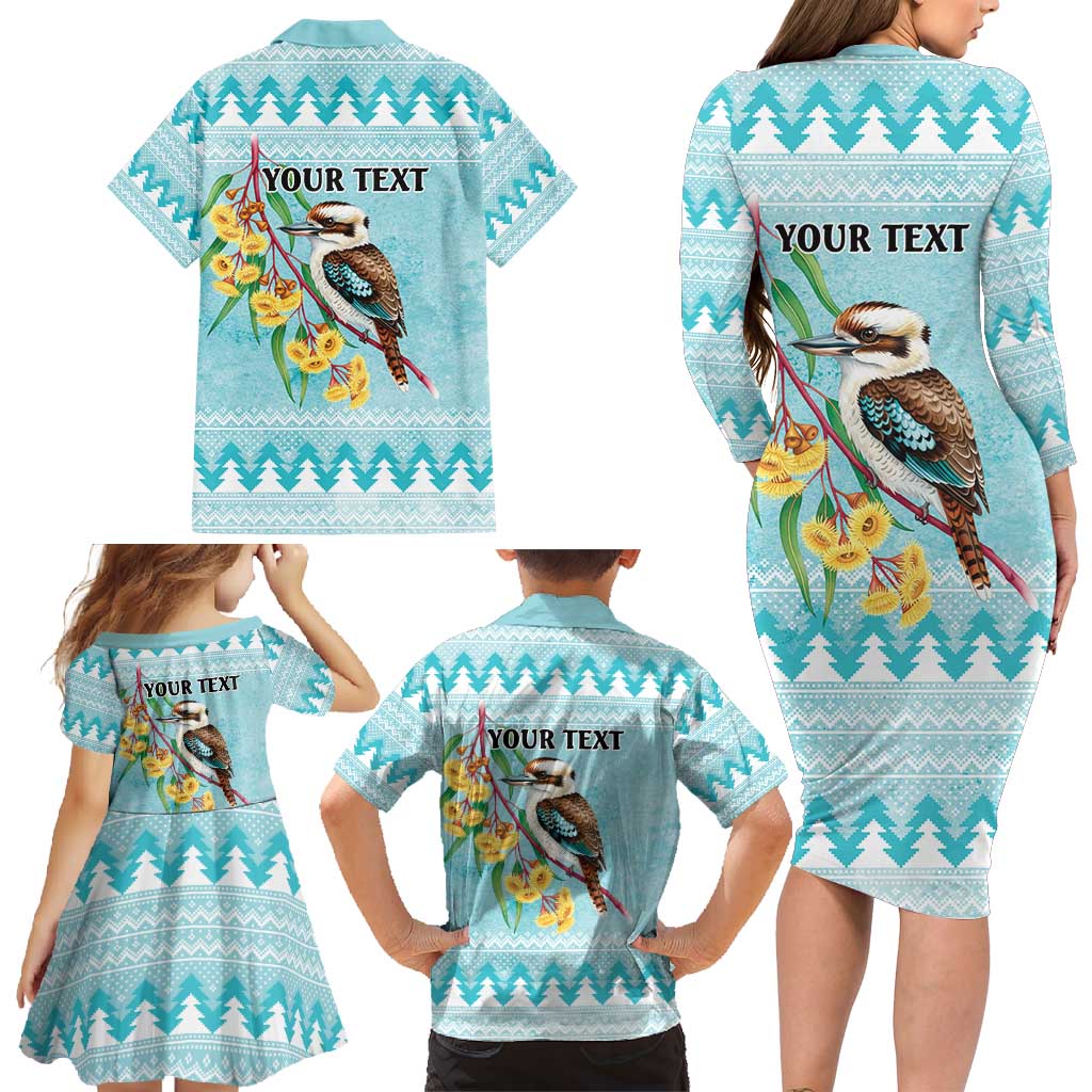 Australia Kookaburra and Eucalyptus Family Matching Long Sleeve Bodycon Dress and Hawaiian Shirt Christmas Vibe - Aussie Hoodie