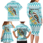 Australia Kookaburra and Eucalyptus Family Matching Long Sleeve Bodycon Dress and Hawaiian Shirt Christmas Vibe - Aussie Hoodie