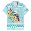 Australia Kookaburra and Eucalyptus Family Matching Long Sleeve Bodycon Dress and Hawaiian Shirt Christmas Vibe - Aussie Hoodie