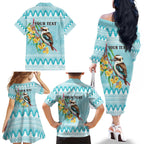 Australia Kookaburra and Eucalyptus Family Matching Off The Shoulder Long Sleeve Dress and Hawaiian Shirt Christmas Vibe - Aussie Hoodie
