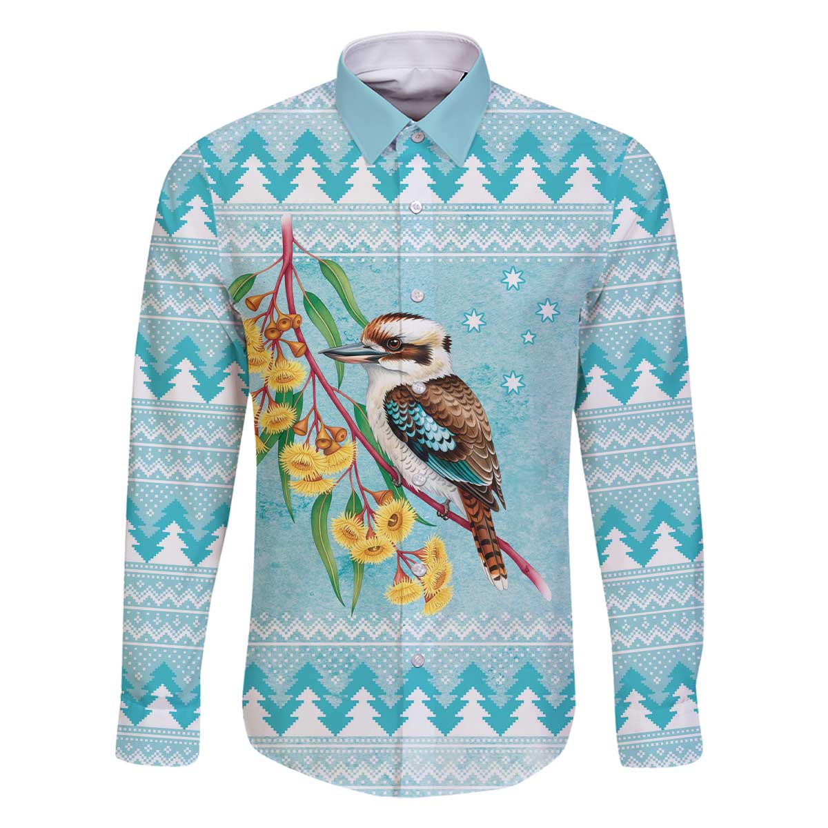 Australia Kookaburra and Eucalyptus Family Matching Off The Shoulder Long Sleeve Dress and Hawaiian Shirt Christmas Vibe - Aussie Hoodie