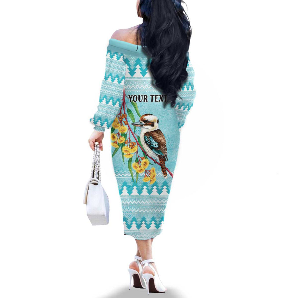 Australia Kookaburra and Eucalyptus Family Matching Off The Shoulder Long Sleeve Dress and Hawaiian Shirt Christmas Vibe - Aussie Hoodie