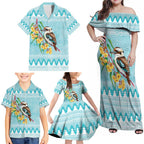 Australia Kookaburra and Eucalyptus Family Matching Off Shoulder Maxi Dress and Hawaiian Shirt Christmas Vibe - Aussie Hoodie