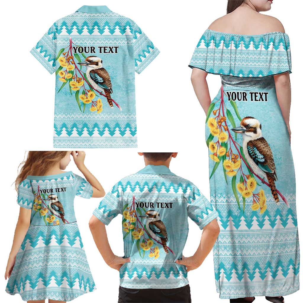Australia Kookaburra and Eucalyptus Family Matching Off Shoulder Maxi Dress and Hawaiian Shirt Christmas Vibe - Aussie Hoodie