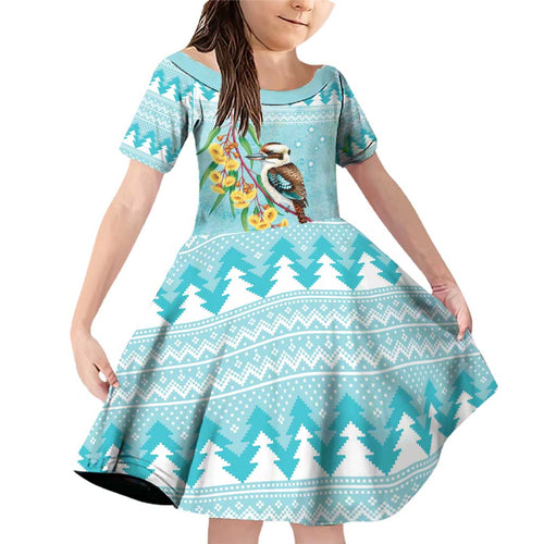 Australia Kookaburra and Eucalyptus Family Matching Off Shoulder Short Dress and Hawaiian Shirt Christmas Vibe - Aussie Hoodie