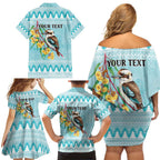 Australia Kookaburra and Eucalyptus Family Matching Off Shoulder Short Dress and Hawaiian Shirt Christmas Vibe - Aussie Hoodie