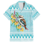 Australia Kookaburra and Eucalyptus Family Matching Off Shoulder Short Dress and Hawaiian Shirt Christmas Vibe - Aussie Hoodie