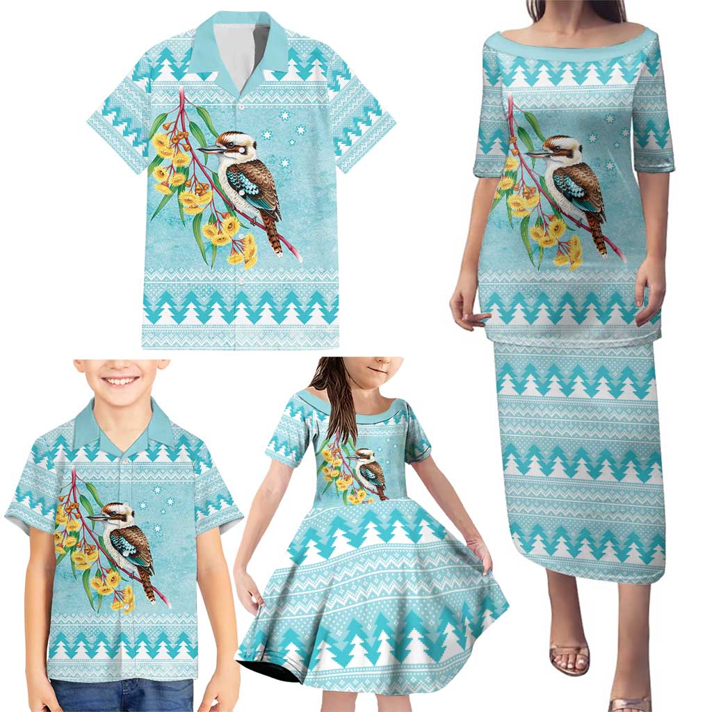 Australia Kookaburra and Eucalyptus Family Matching Puletasi and Hawaiian Shirt Christmas Vibe - Aussie Hoodie