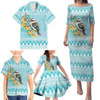 Australia Kookaburra and Eucalyptus Family Matching Puletasi and Hawaiian Shirt Christmas Vibe - Aussie Hoodie