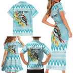 Australia Kookaburra and Eucalyptus Family Matching Short Sleeve Bodycon Dress and Hawaiian Shirt Christmas Vibe - Aussie Hoodie
