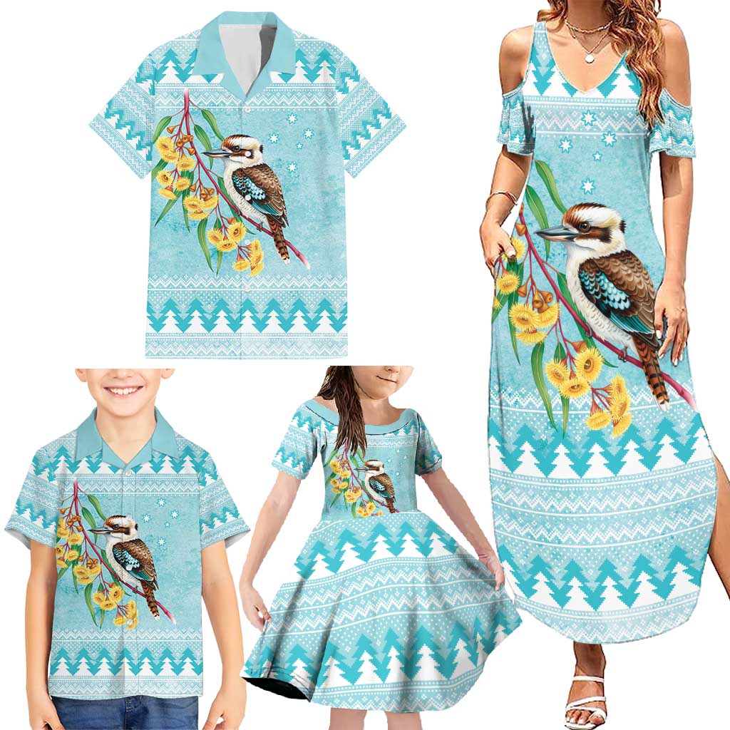 Australia Kookaburra and Eucalyptus Family Matching Summer Maxi Dress and Hawaiian Shirt Christmas Vibe - Aussie Hoodie