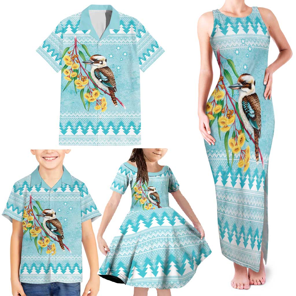 Australia Kookaburra and Eucalyptus Family Matching Tank Maxi Dress and Hawaiian Shirt Christmas Vibe - Aussie Hoodie