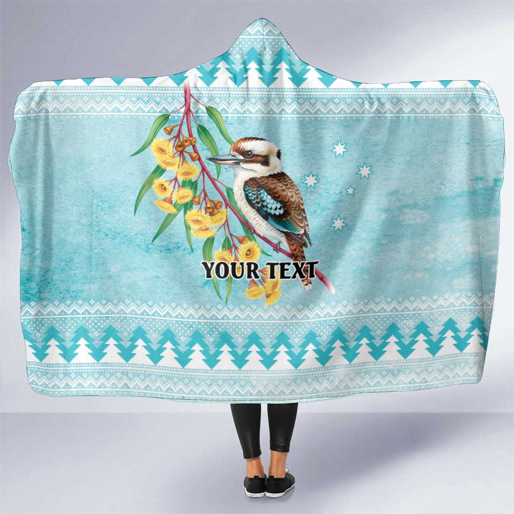 Australia Kookaburra and Eucalyptus Hooded Blanket Christmas Vibe - Aussie Hoodie