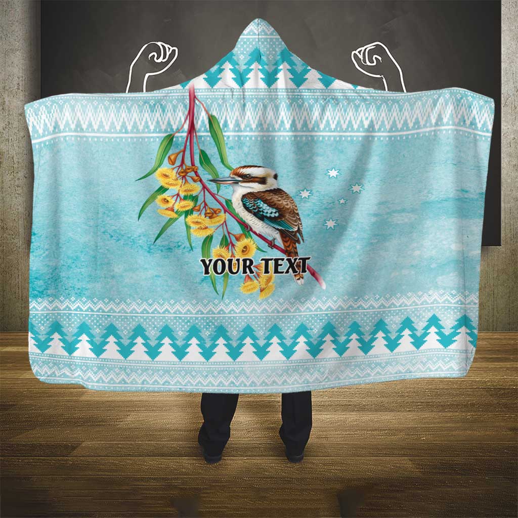 Australia Kookaburra and Eucalyptus Hooded Blanket Christmas Vibe - Aussie Hoodie