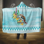 Australia Kookaburra and Eucalyptus Hooded Blanket Christmas Vibe - Aussie Hoodie