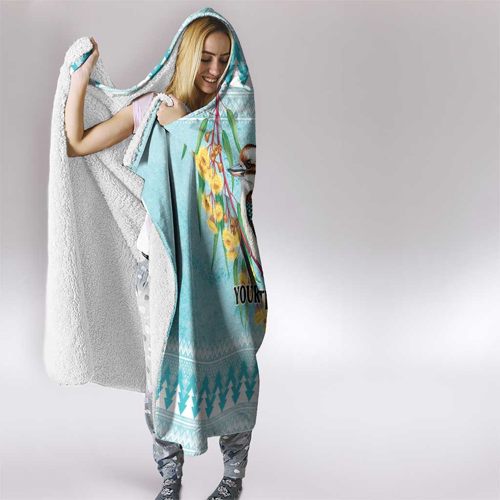 Australia Kookaburra and Eucalyptus Hooded Blanket Christmas Vibe - Aussie Hoodie
