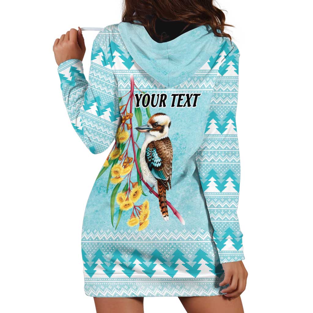 Australia Kookaburra and Eucalyptus Hoodie Dress Christmas Vibe - Aussie Hoodie