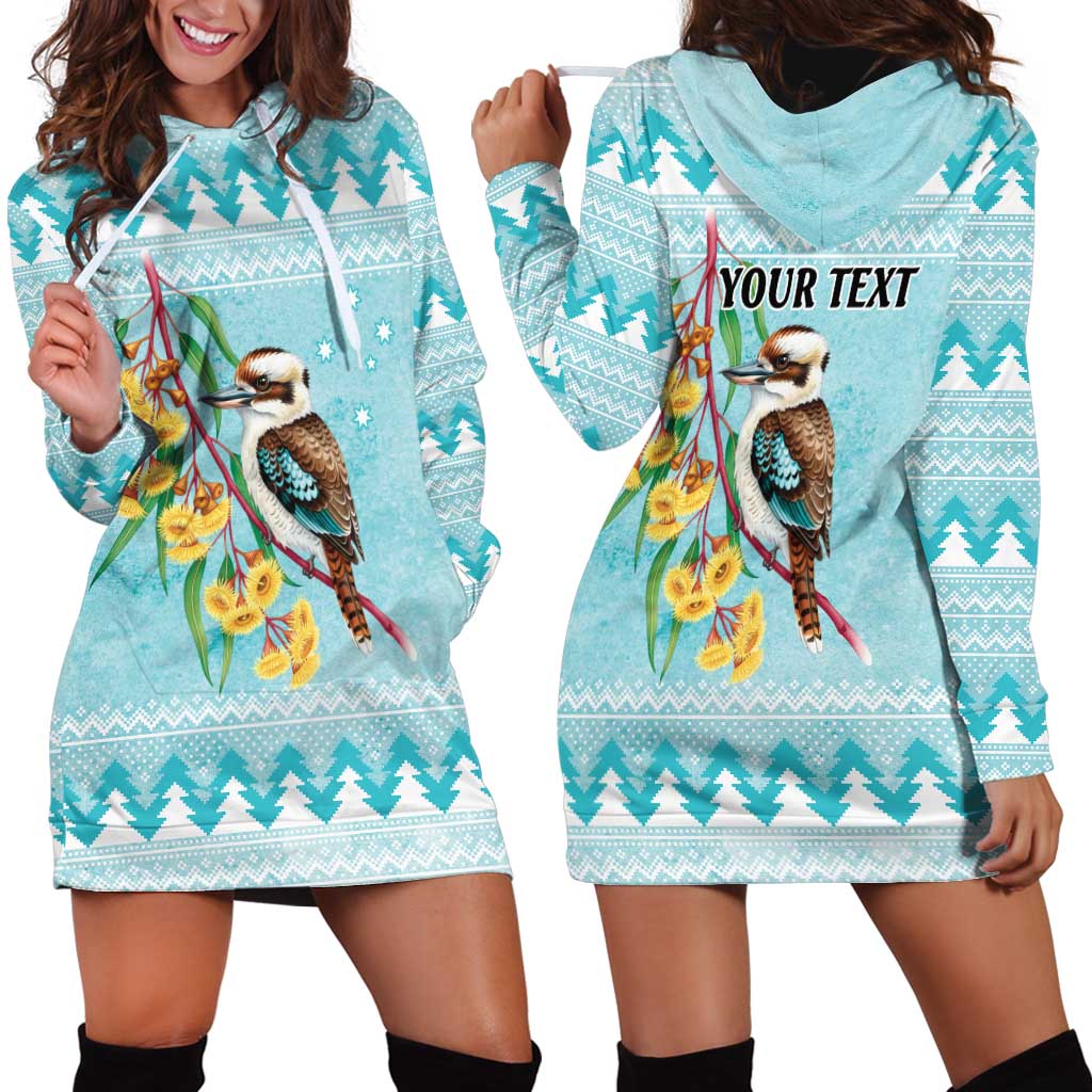 Australia Kookaburra and Eucalyptus Hoodie Dress Christmas Vibe - Aussie Hoodie