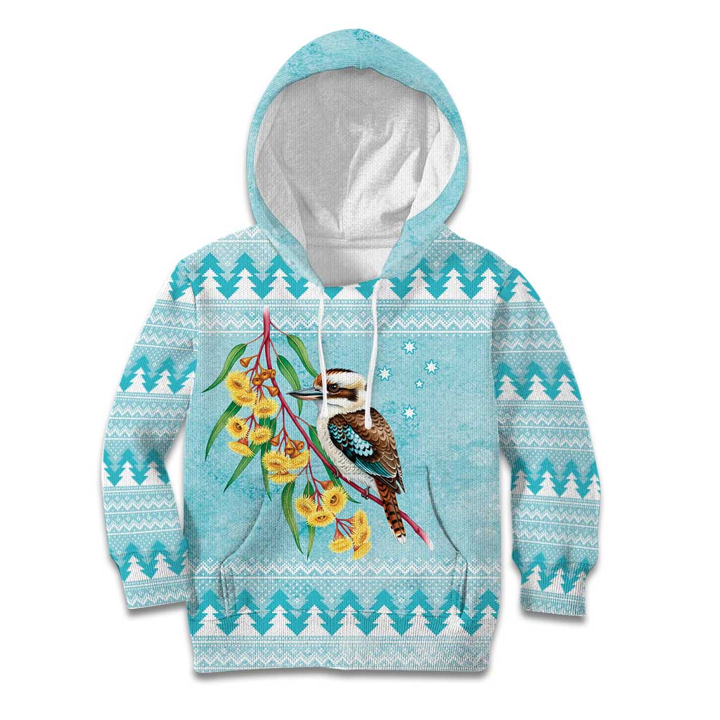 Australia Kookaburra and Eucalyptus Kid Hoodie Christmas Vibe - Aussie Hoodie
