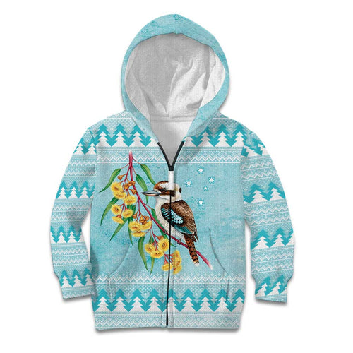 Australia Kookaburra and Eucalyptus Kid Hoodie Christmas Vibe - Aussie Hoodie