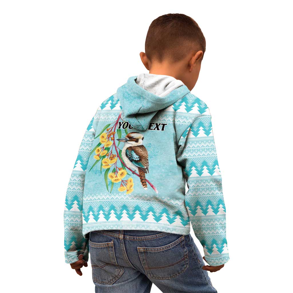 Australia Kookaburra and Eucalyptus Kid Hoodie Christmas Vibe - Aussie Hoodie