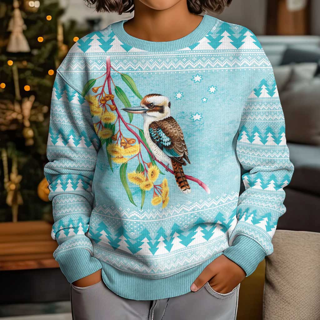 Australia Kookaburra and Eucalyptus Kid Ugly Christmas Sweater Christmas Vibe - Aussie Hoodie