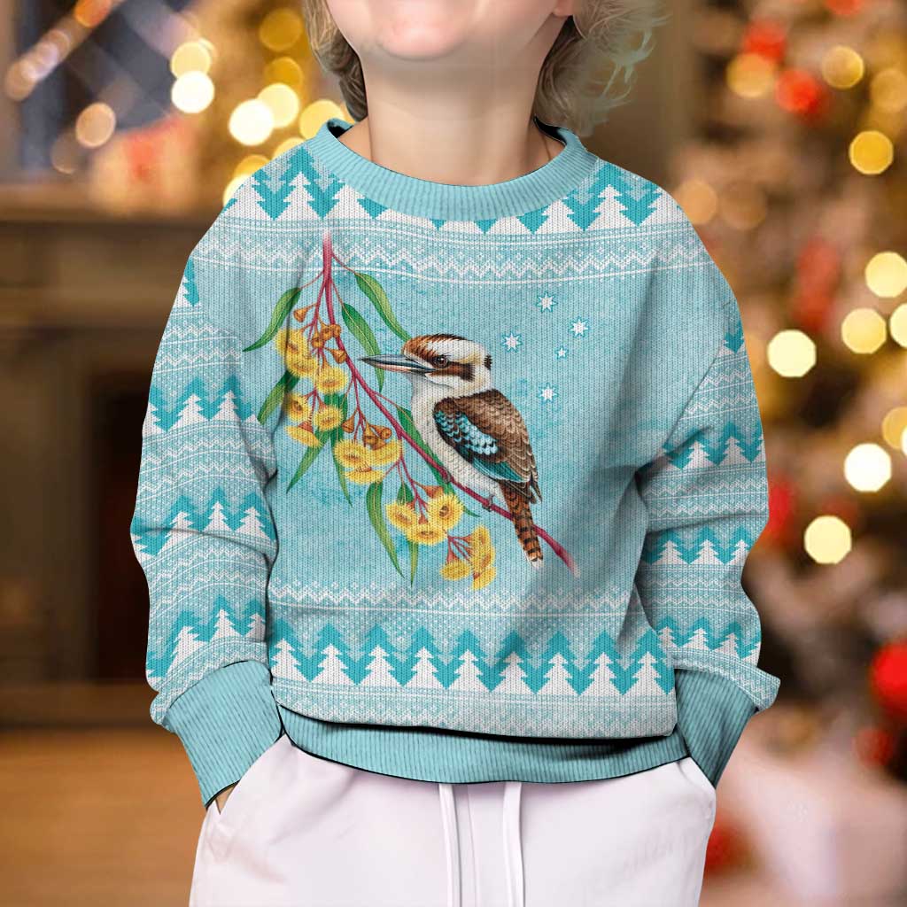 Australia Kookaburra and Eucalyptus Kid Ugly Christmas Sweater Christmas Vibe - Aussie Hoodie