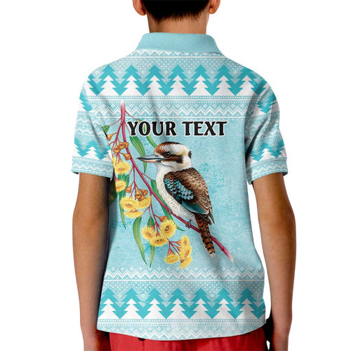 Australia Kookaburra and Eucalyptus Kid Polo Shirt Christmas Vibe - Aussie Hoodie