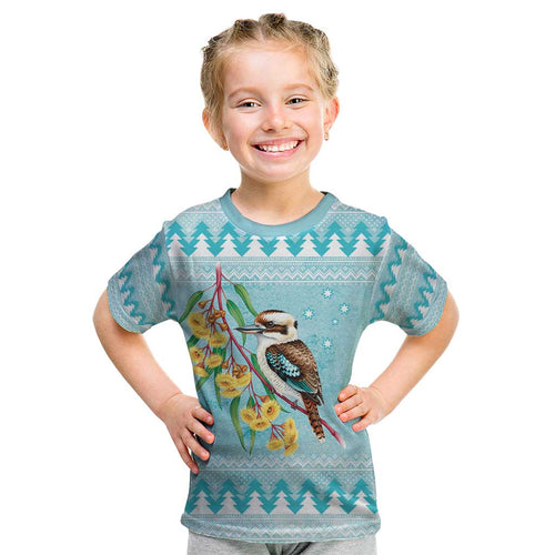Australia Kookaburra and Eucalyptus Kid T Shirt Christmas Vibe - Aussie Hoodie