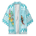 Australia Kookaburra and Eucalyptus Kimono Christmas Vibe - Aussie Hoodie